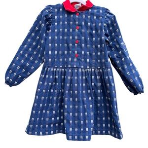 Vintage OshKosh Girls Floral Denim Dress – Size 6, Made in USA